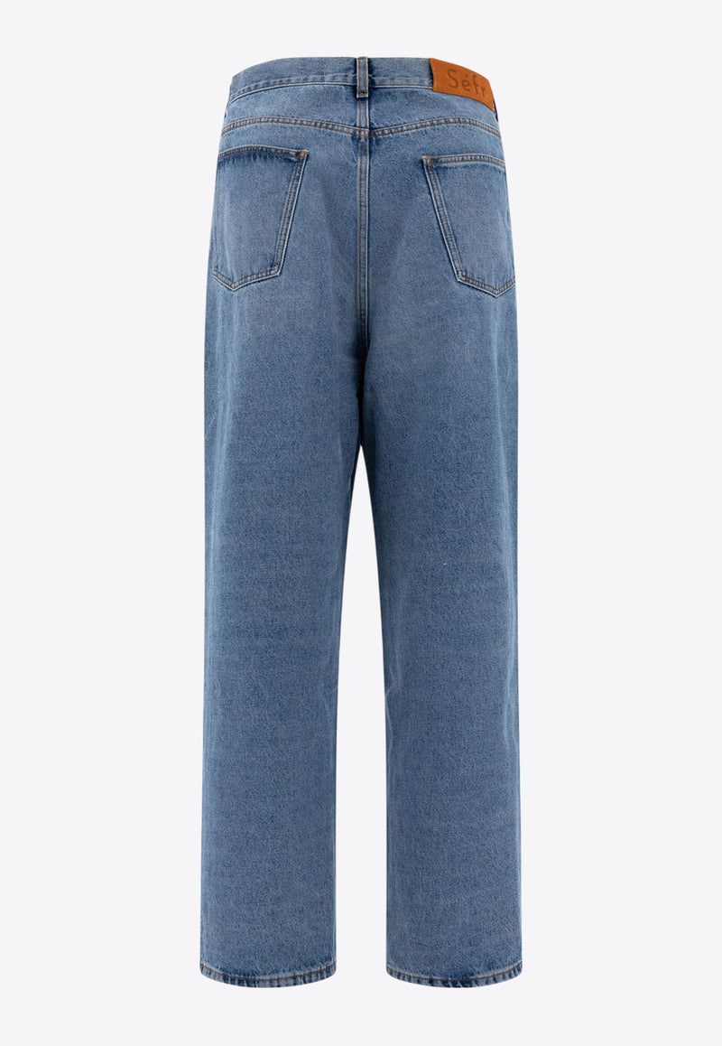 Séfr Disco Cut Washed Wide-Leg Jeans Blue FW24DISCOCUTCOUCOUNTRY BLUE_73062