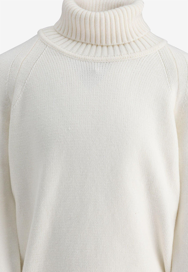 Stone Island Junior Boys Compass Patch Turtleneck Sweater White 8116504A2V0099_72978