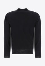 John Smedley Belper Long-Sleeved Polo T-shirt Black BELPERBLACK_73137