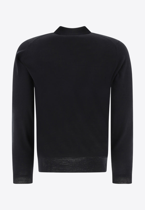 John Smedley Belper Long-Sleeved Polo T-shirt Black BELPERBLACK_73137