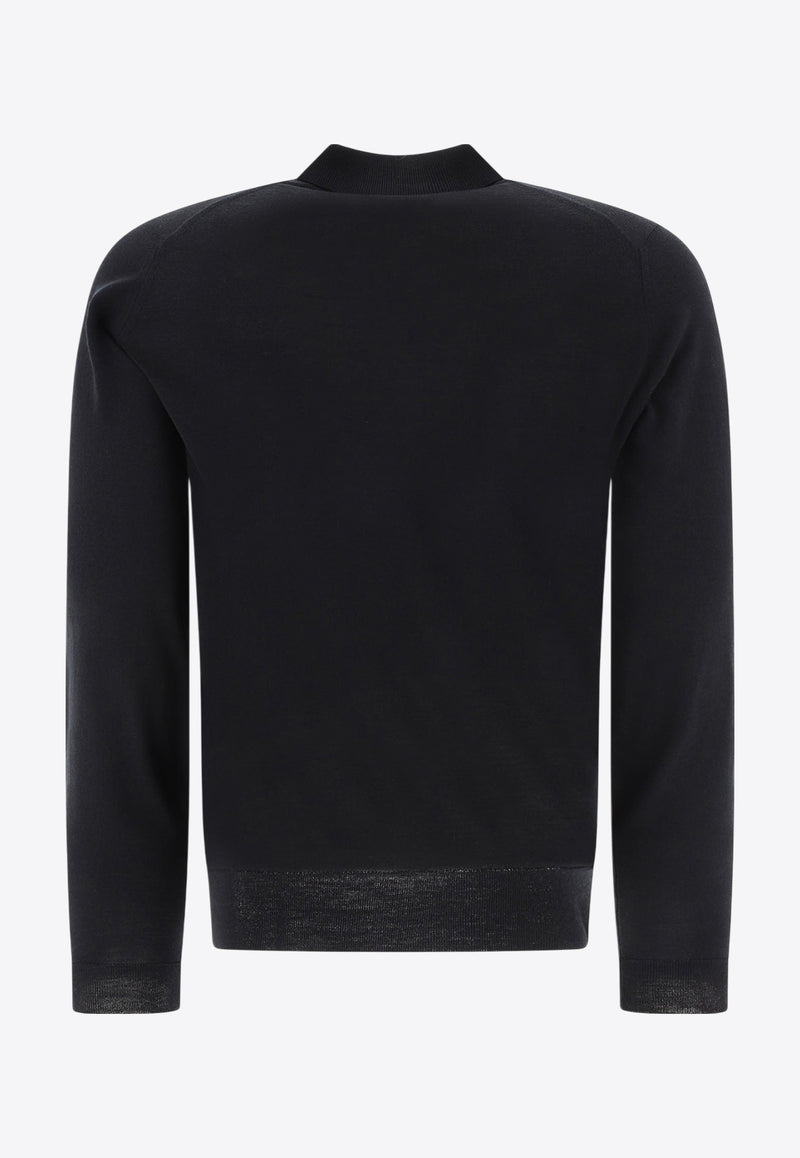 John Smedley Belper Long-Sleeved Polo T-shirt Black BELPERBLACK_73137