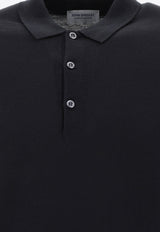 John Smedley Belper Long-Sleeved Polo T-shirt Black BELPERBLACK_73137