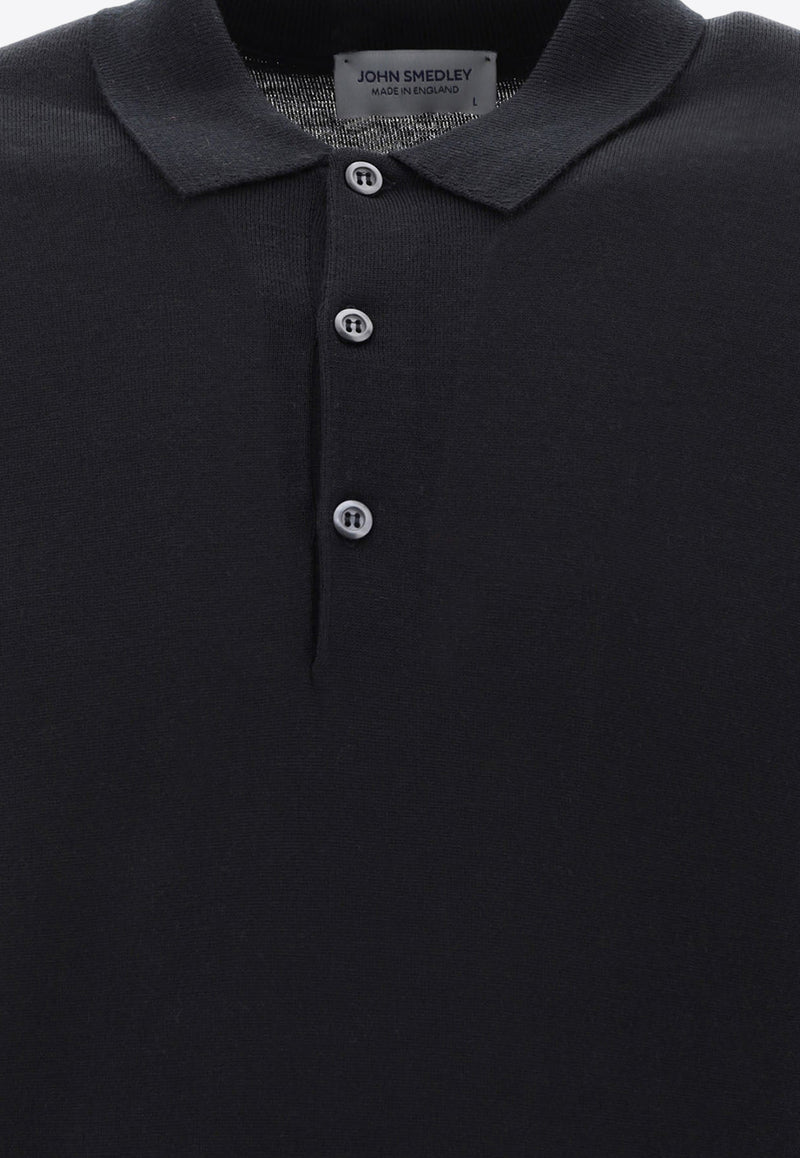 John Smedley Belper Long-Sleeved Polo T-shirt Black BELPERBLACK_73137