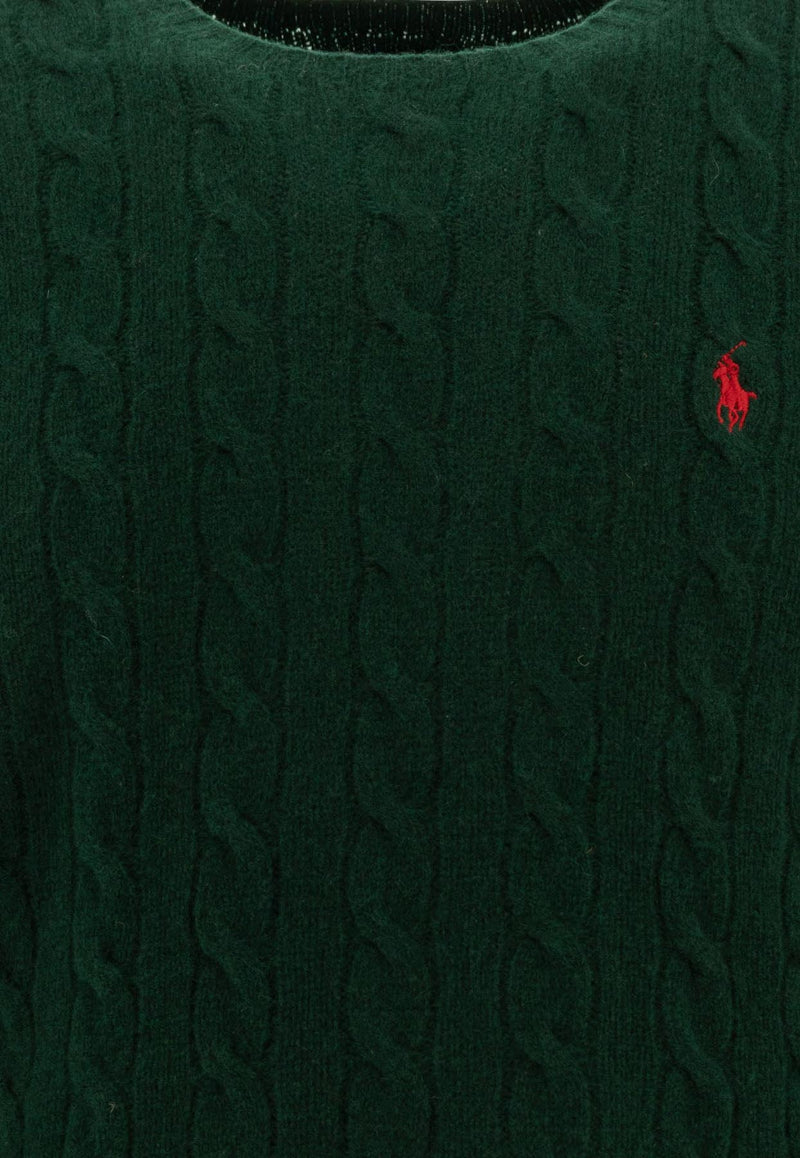Polo Ralph Lauren Cable Knit Logo Sweater Green 710876762004MOSS AGATE_73229