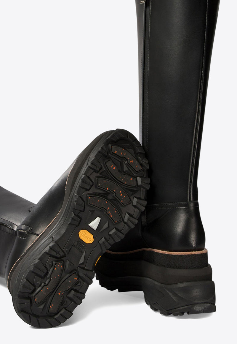 Sacai Moto 80 Leather Chunky Knee-High Boots Black 24-07474001_71210