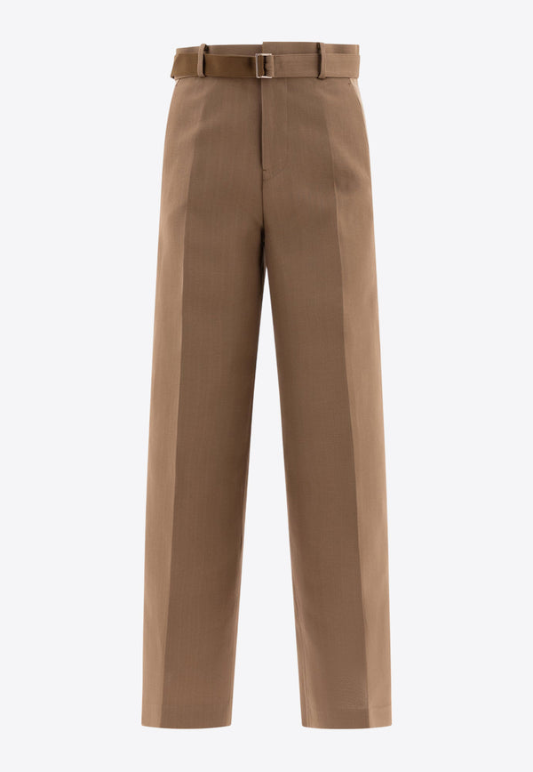 Sacai High-Rise Tailored Belted Pants Beige 24-07612651_73293
