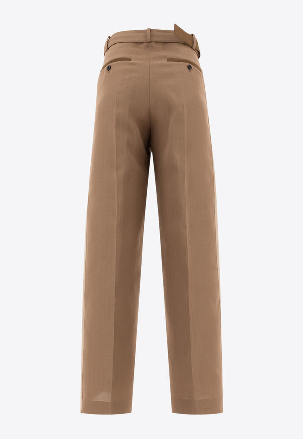 Sacai High-Rise Tailored Belted Pants Beige 24-07612651_73293
