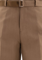 Sacai High-Rise Tailored Belted Pants Beige 24-07612651_73293