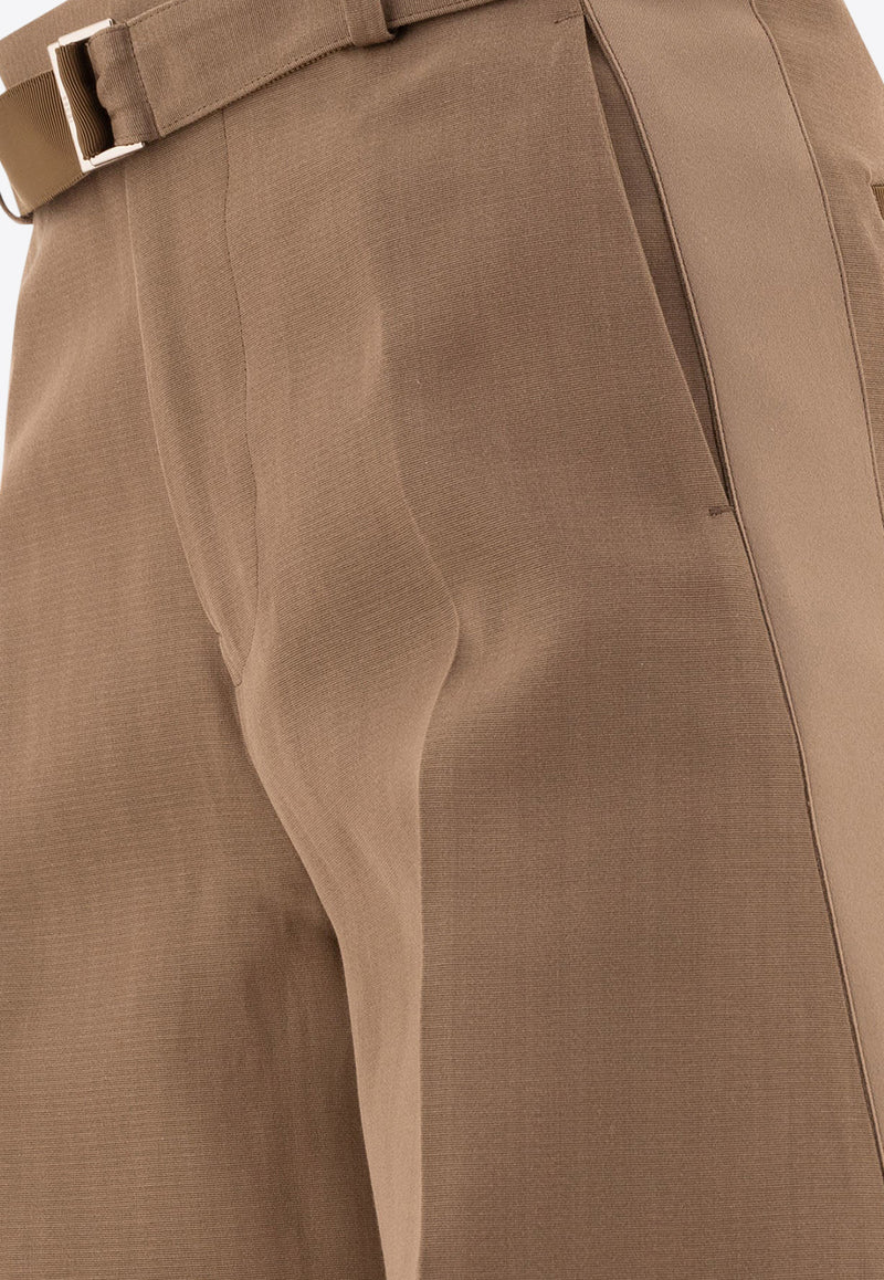 Sacai High-Rise Tailored Belted Pants Beige 24-07612651_73293