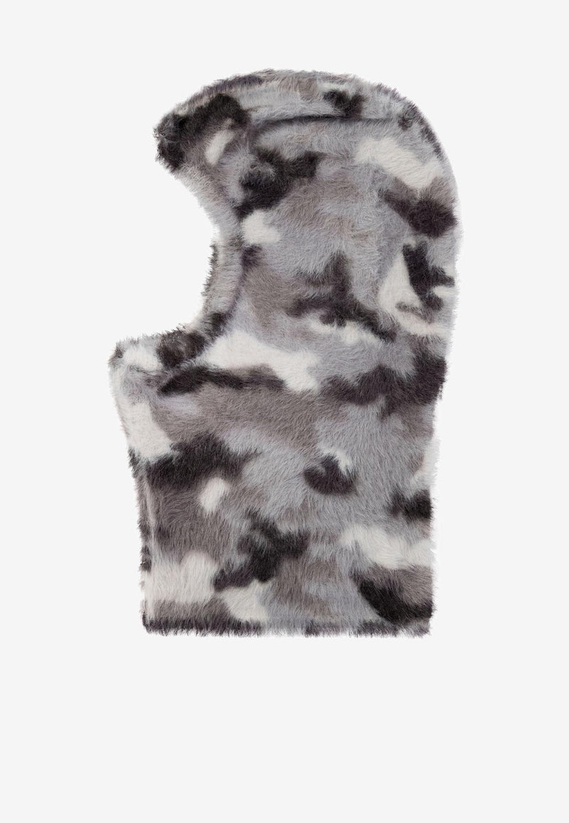 Acne Studios Camouflage Faux Fur Balaclava Gray C40381DRH_73299