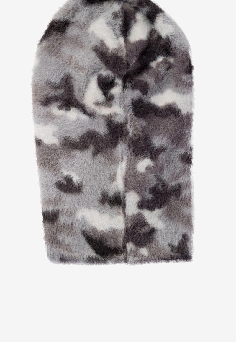 Acne Studios Camouflage Faux Fur Balaclava Gray C40381DRH_73299