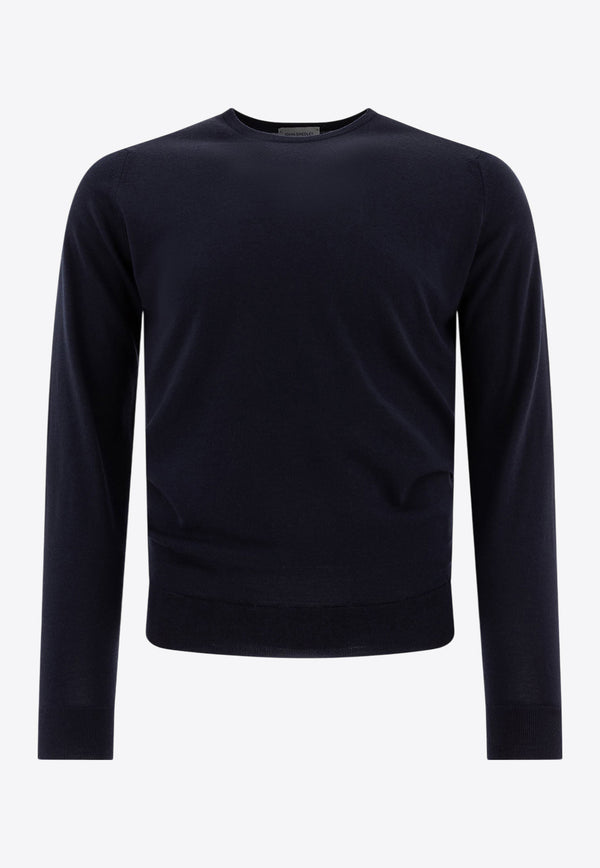 John Smedley Lundy Crewneck Sweater  Midnight Blue LUNDYMIDNIGHT_73348