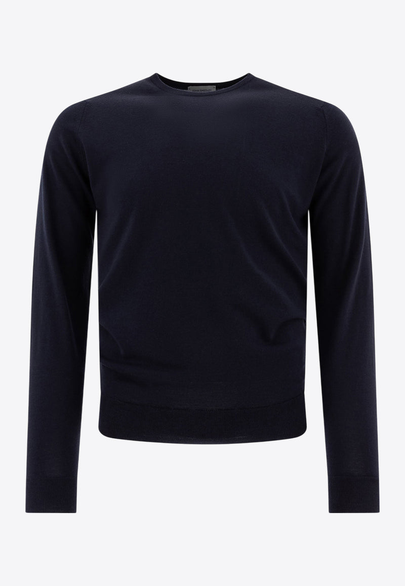 John Smedley Lundy Crewneck Sweater  Midnight Blue LUNDYMIDNIGHT_73348
