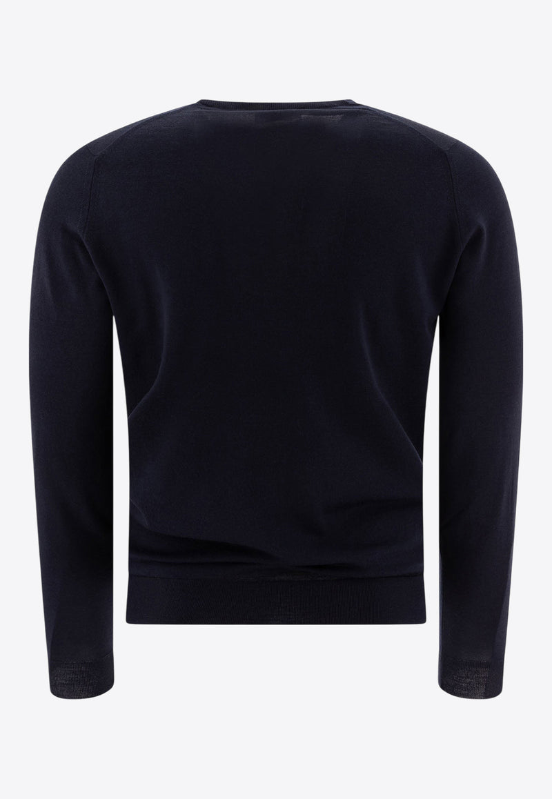 John Smedley Lundy Crewneck Sweater  Midnight Blue LUNDYMIDNIGHT_73348