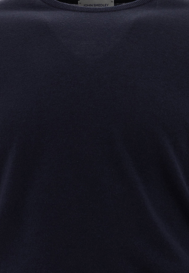 John Smedley Lundy Crewneck Sweater  Midnight Blue LUNDYMIDNIGHT_73348