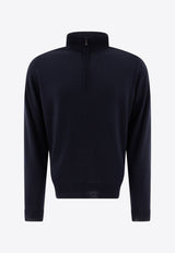John Smedley Tapton Half-Zip Sweater Blue TAPTONMIDNIGHT_73382