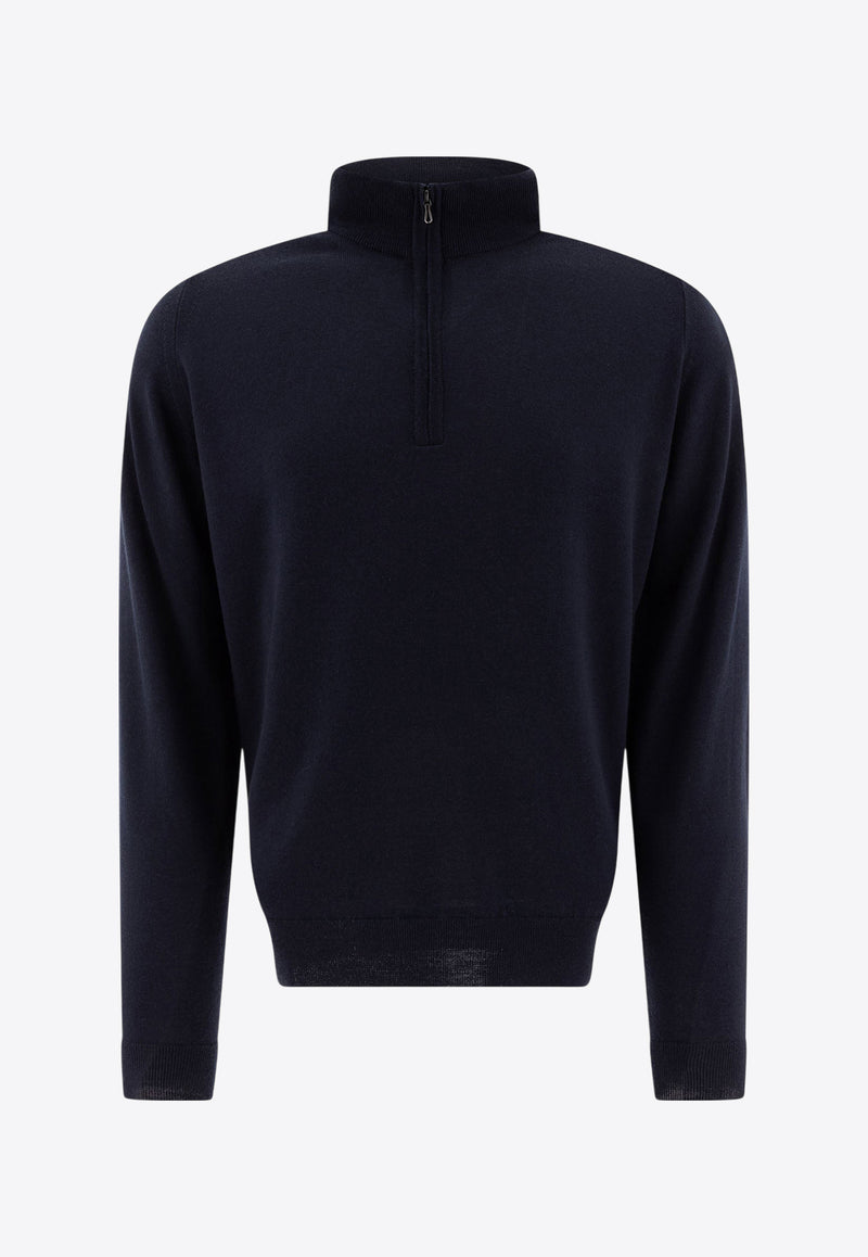 John Smedley Tapton Half-Zip Sweater Blue TAPTONMIDNIGHT_73382