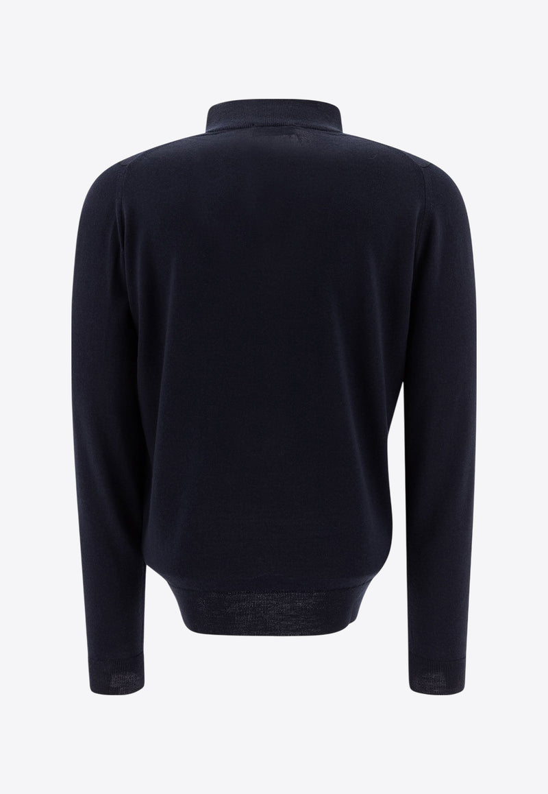John Smedley Tapton Half-Zip Sweater Blue TAPTONMIDNIGHT_73382