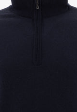 John Smedley Tapton Half-Zip Sweater Blue TAPTONMIDNIGHT_73382