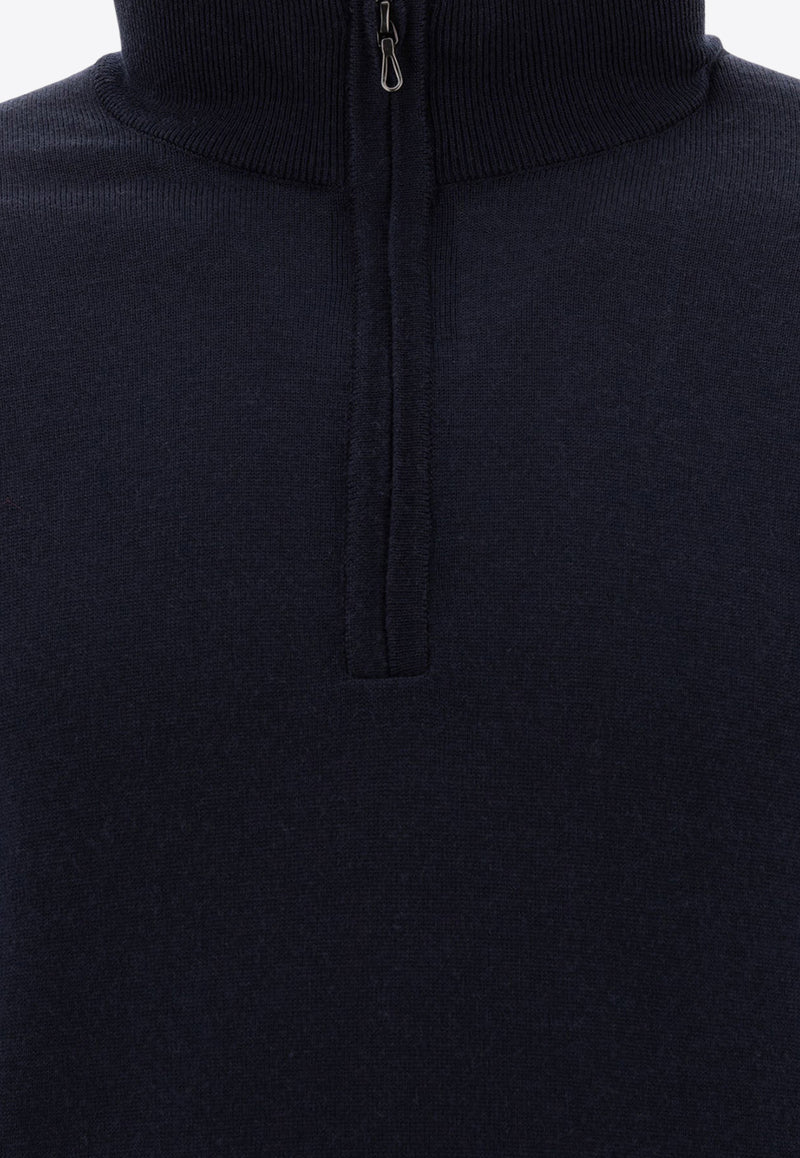 John Smedley Tapton Half-Zip Sweater Blue TAPTONMIDNIGHT_73382