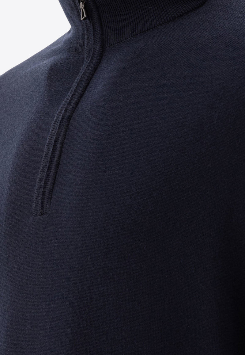 John Smedley Tapton Half-Zip Sweater Blue TAPTONMIDNIGHT_73382