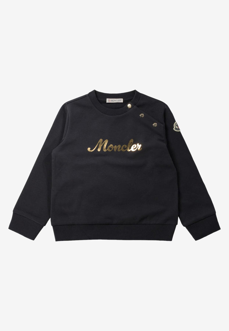 Moncler Kids Baby Girls Logo Print Sweatshirt Blue 8G00003-K-89A23778_73664