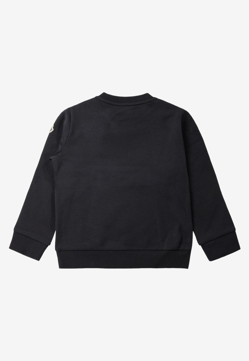 Moncler Kids Baby Girls Logo Print Sweatshirt Blue 8G00003-K-89A23778_73664