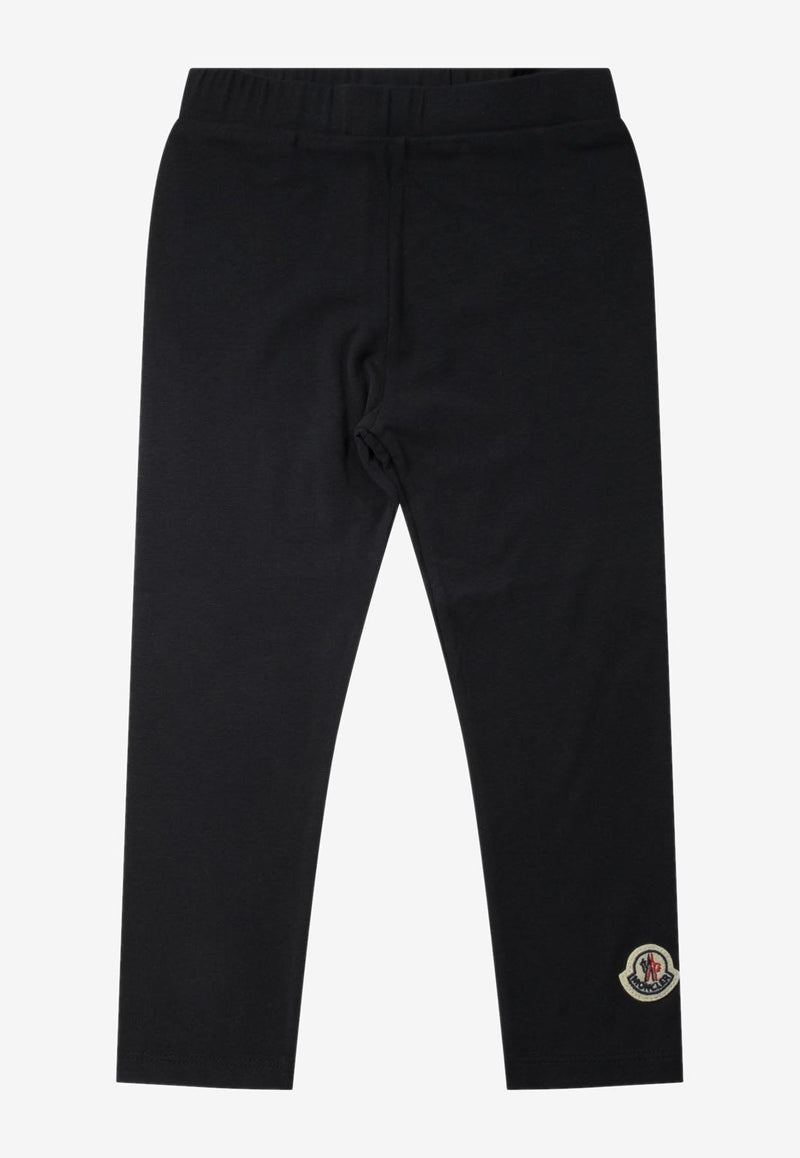 Moncler Kids Baby Girls Logo Patch Leggings Blue 8H00002-8790N778_73651