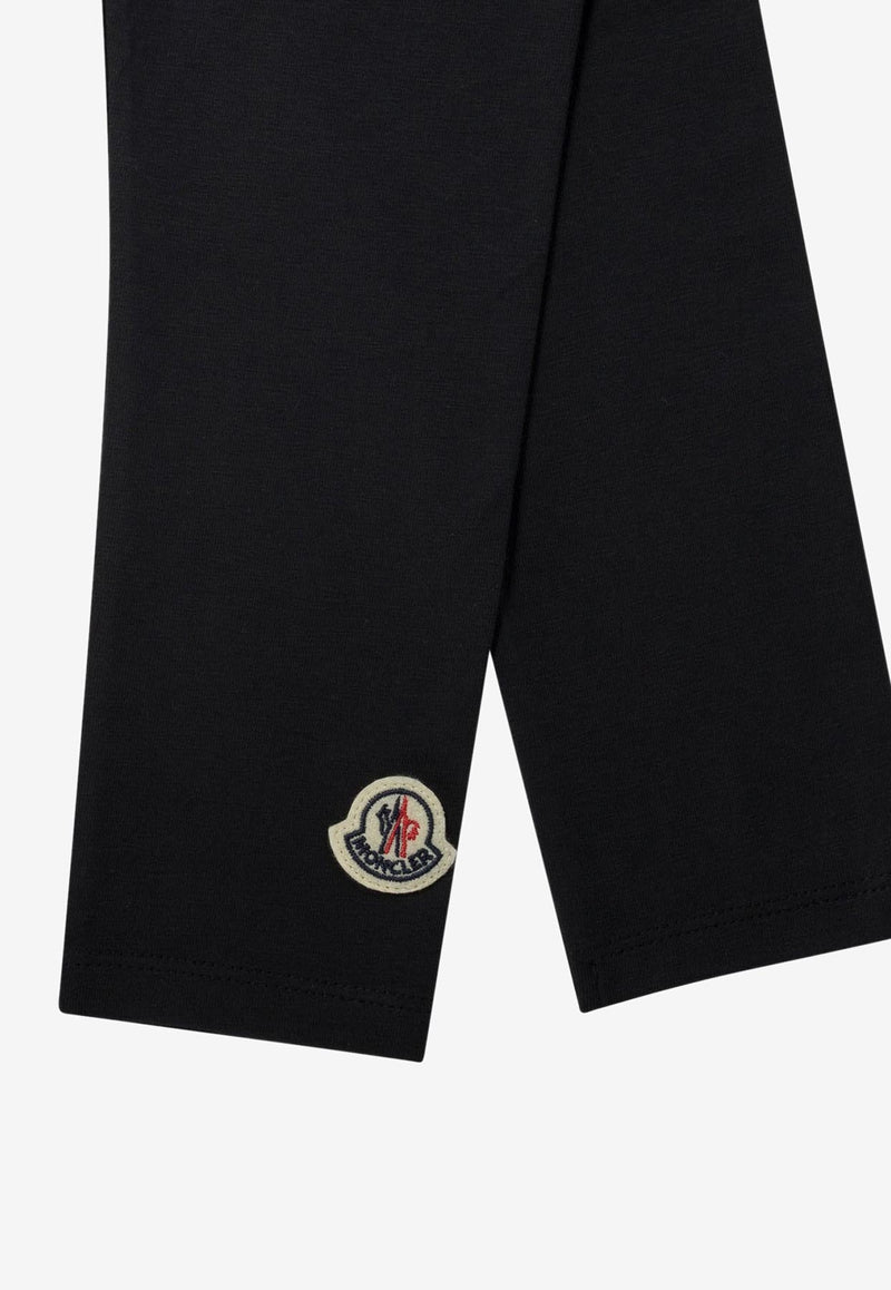 Moncler Kids Baby Girls Logo Patch Leggings Blue 8H00002-8790N778_73651