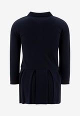 Moncler Kids Baby Girls Logo Patch Polo Dress Blue 8I00002-89AL2778_73658