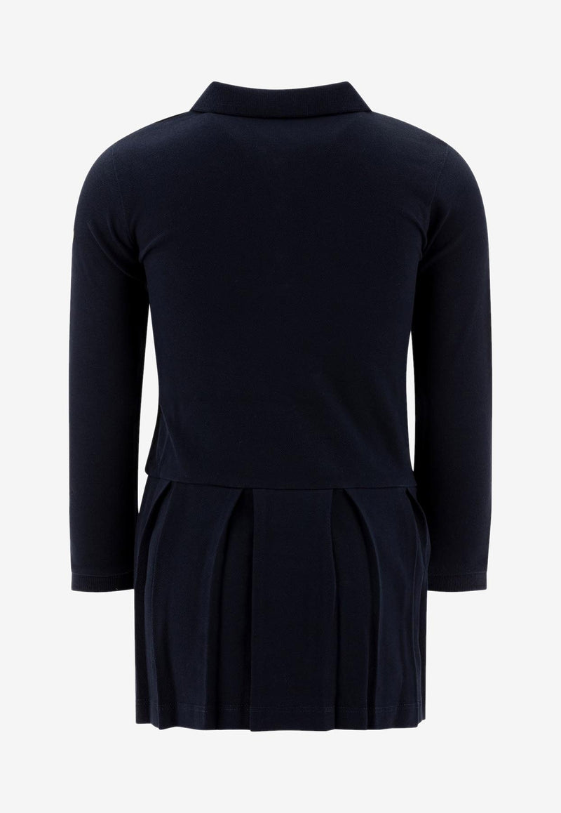 Moncler Kids Baby Girls Logo Patch Polo Dress Blue 8I00002-89AL2778_73658