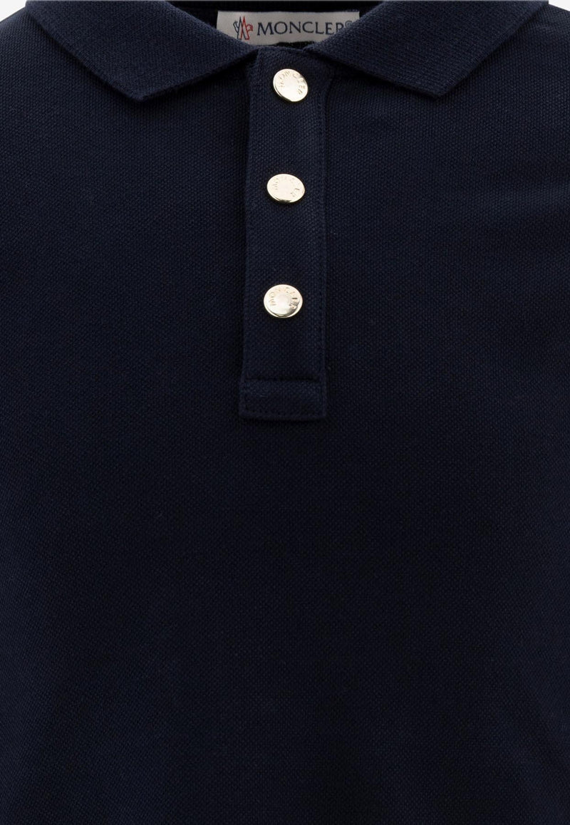 Moncler Kids Baby Girls Logo Patch Polo Dress Blue 8I00002-89AL2778_73658