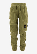 Stone Island Junior Boys Compass Patch Corduroy Pants Green 811630403V0055_73642