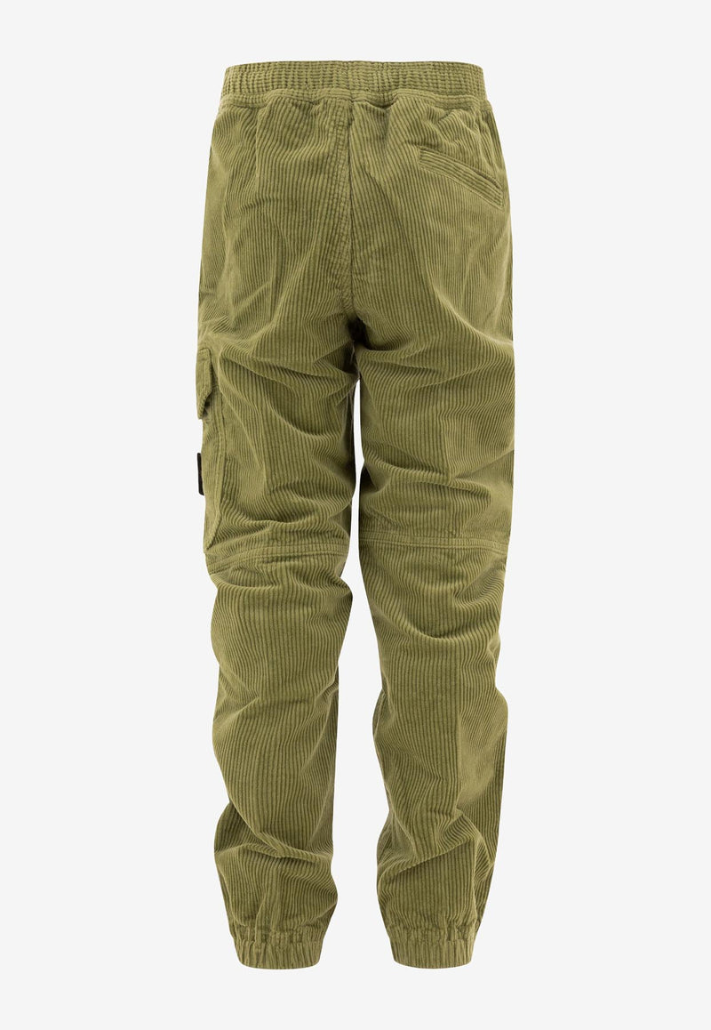 Stone Island Junior Boys Compass Patch Corduroy Pants Green 811630403V0055_73642