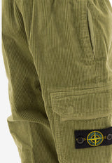Stone Island Junior Boys Compass Patch Corduroy Pants Green 811630403V0055_73642