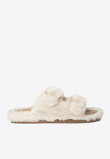 ALIBI Greta Faux Fur Flat Sandals Ivory GRETAECO FURIVORY_73725