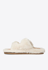 ALIBI Greta Faux Fur Flat Sandals Ivory GRETAECO FURIVORY_73725