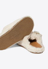 ALIBI Greta Faux Fur Flat Sandals Ivory GRETAECO FURIVORY_73725