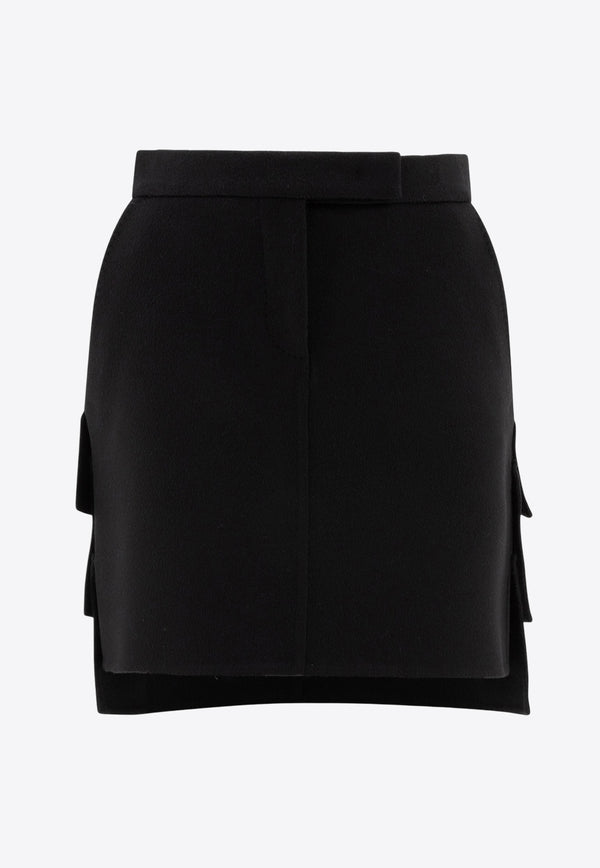 Max Mara Caro Wool Mini Skirt Black 2421106023600CARO006_73755