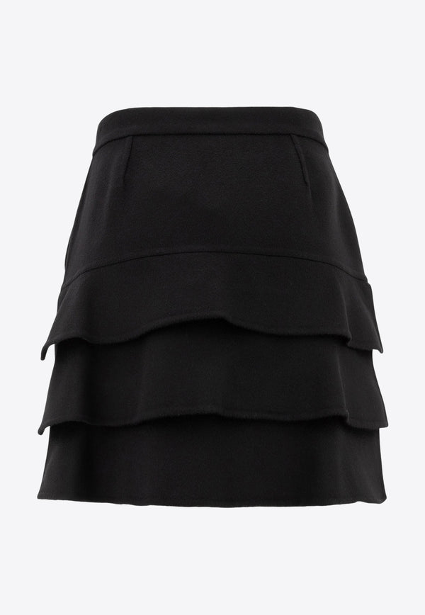 Max Mara Caro Wool Mini Skirt Black 2421106023600CARO006_73755