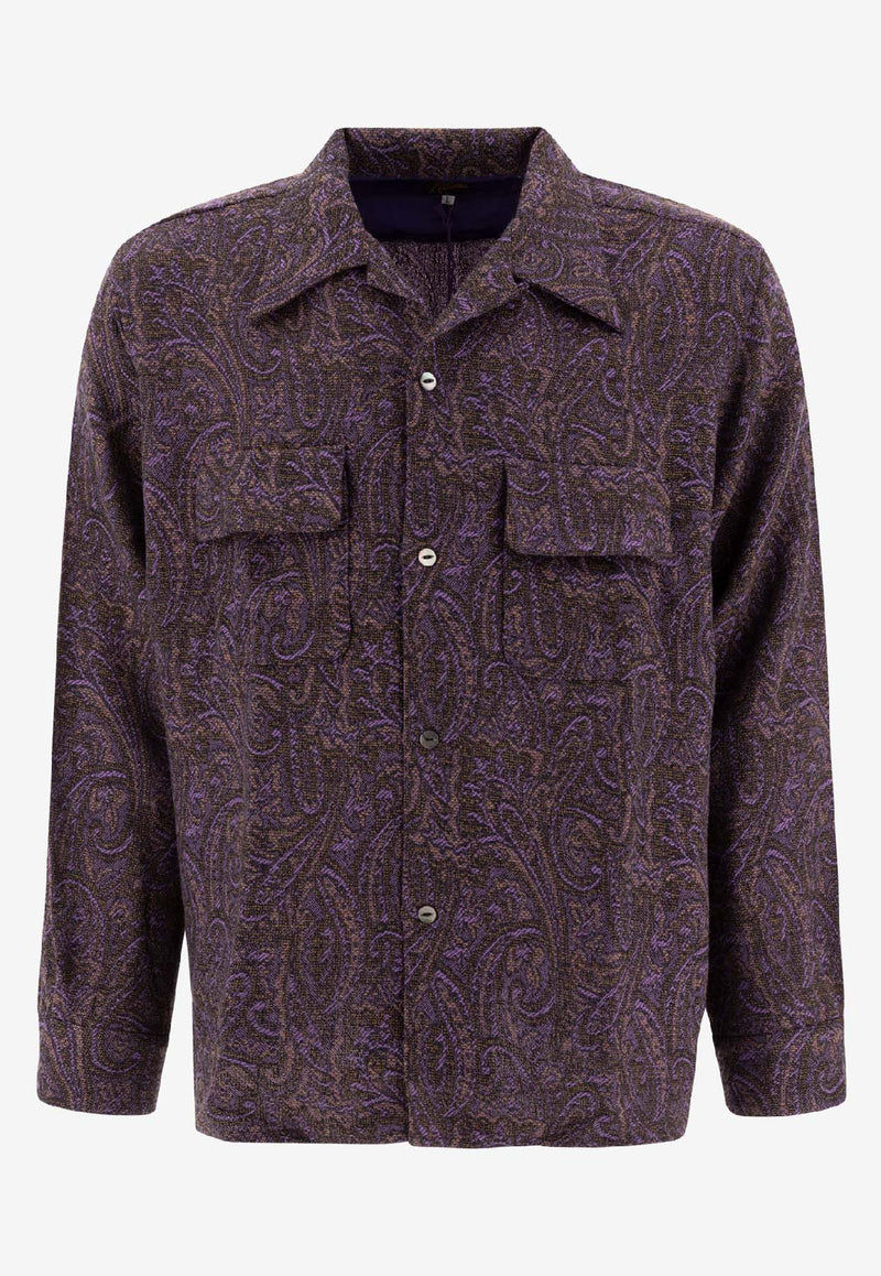 Needles Paisley Wool Shirt Purple PU164A-PURPLE_74099
