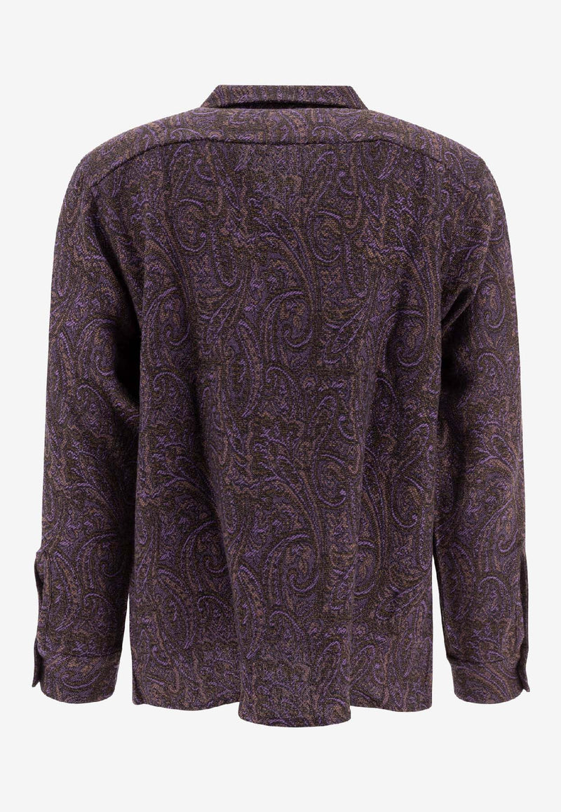 Needles Paisley Wool Shirt Purple PU164A-PURPLE_74099