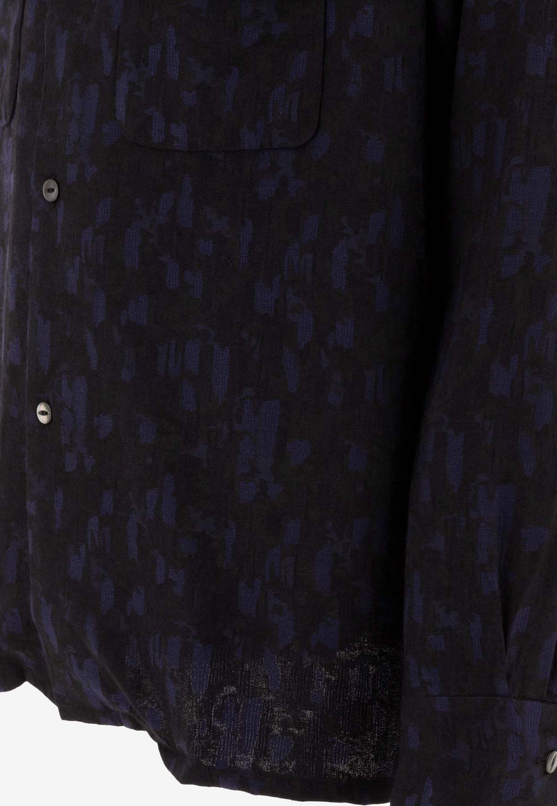 Needles Abstract Jacquard Shirt Blue PU162B-NAVY_74218