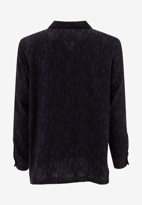 Needles Abstract Jacquard Shirt Blue PU162B-NAVY_74218