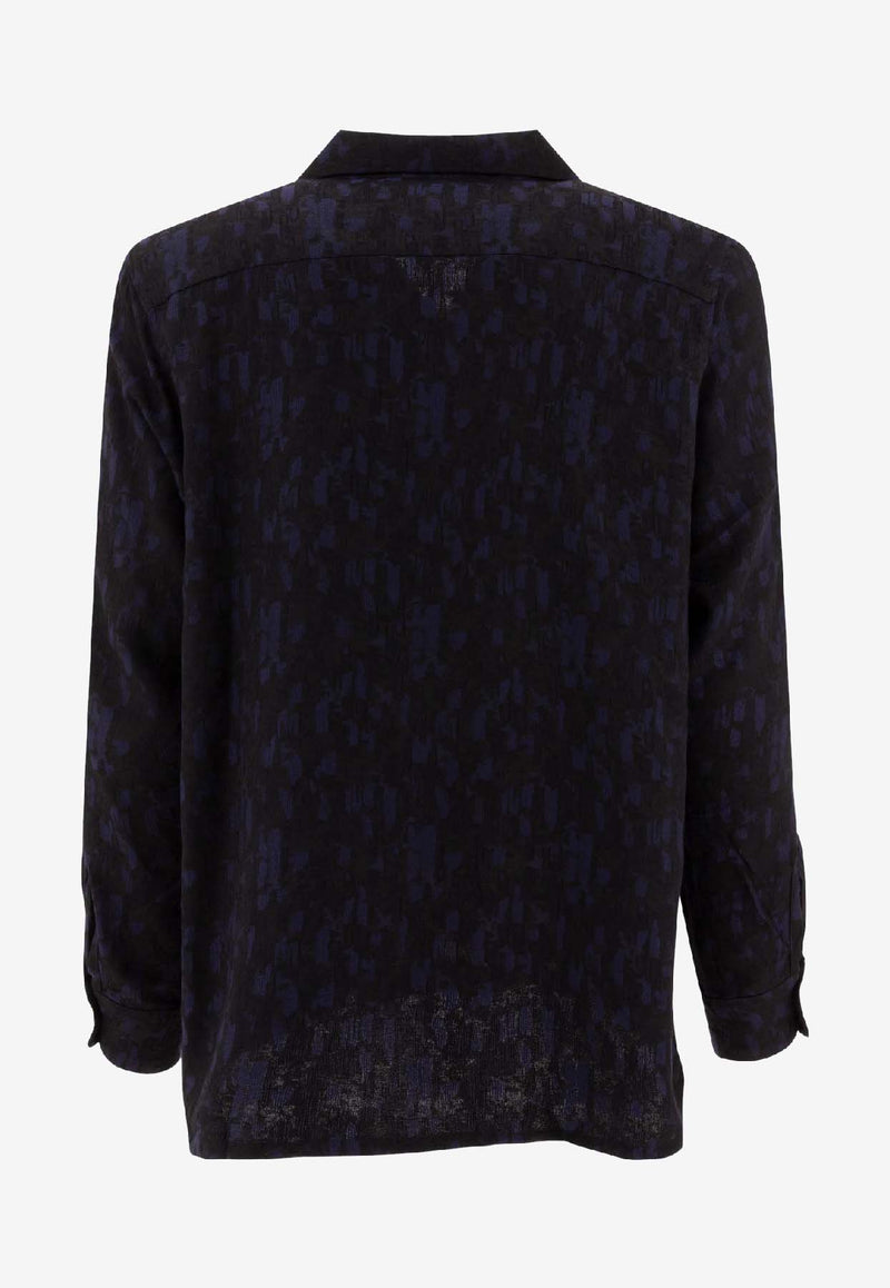 Needles Abstract Jacquard Shirt Blue PU162B-NAVY_74218
