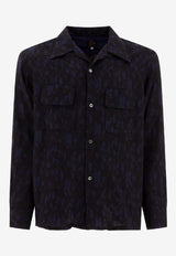 Needles Abstract Jacquard Shirt Blue PU162B-NAVY_74218
