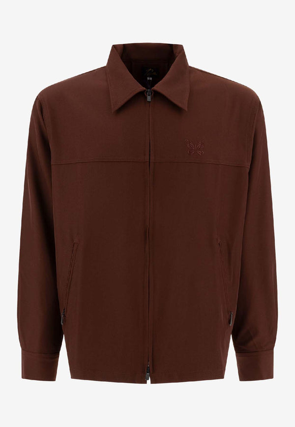 Needles Sport Zipped Overshirt  Brown PU212C-BROWN_74225