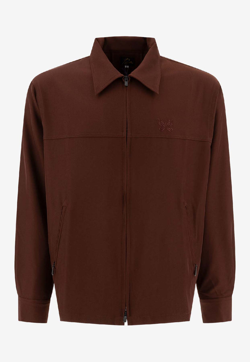 Needles Sport Zipped Overshirt  Brown PU212C-BROWN_74225
