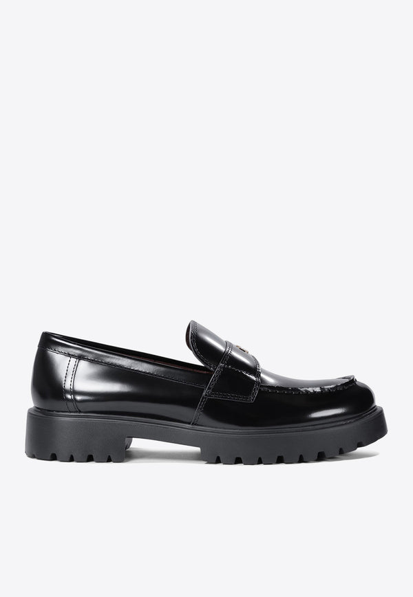 Tory Burch Classic Lug Calf Leather Loafers Black 163948006_74302