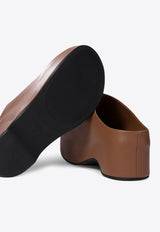 Marni 65 Leather Chunky Clog Mules Brown SBMS009704P362800M81_74358